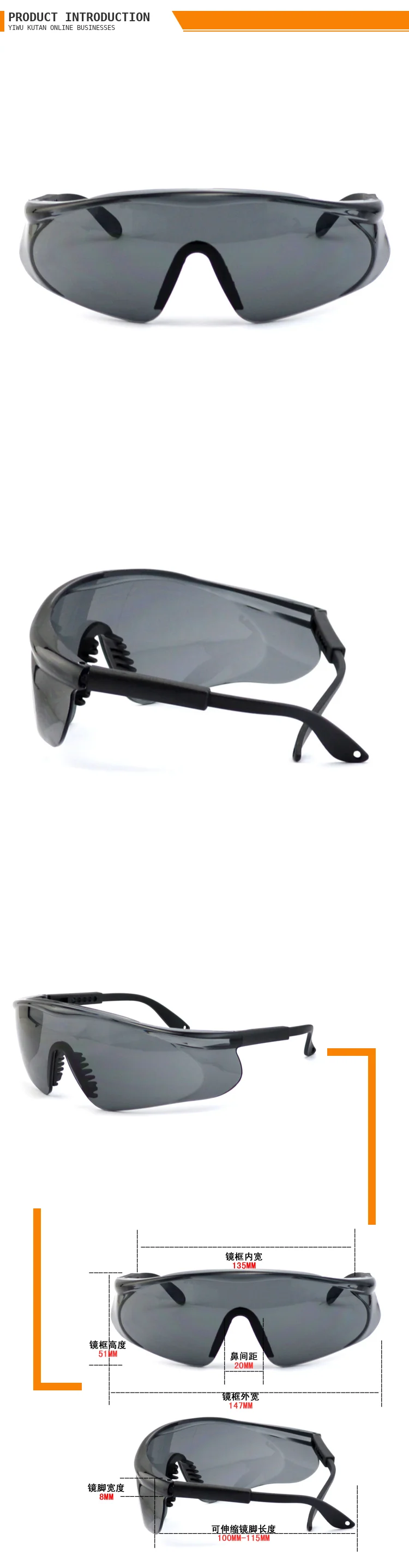 Industrial Work Construction Uv Protection Ansi En166 Eye Protective