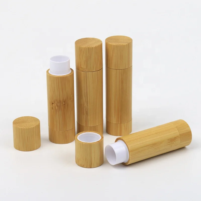 5g Empty Biodegradable Lipstick Tube Bamboo Lip Balm Container Cosmetic