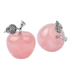Gift Wholesale Beatiful Rose Quartz Crystal Carved Apple For Christmas/Valentine/Wedding Gift