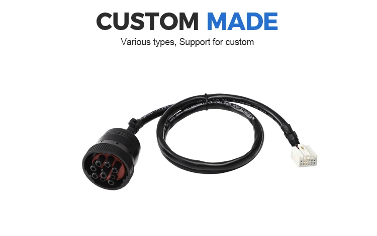 product custom cables j1939 9pin male to 12pin housing plug connector harness-4