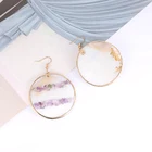 Earings Best Selling Popular Jewellery Vintage Purple Natural Stone Round Shape Earings 2021 Womens