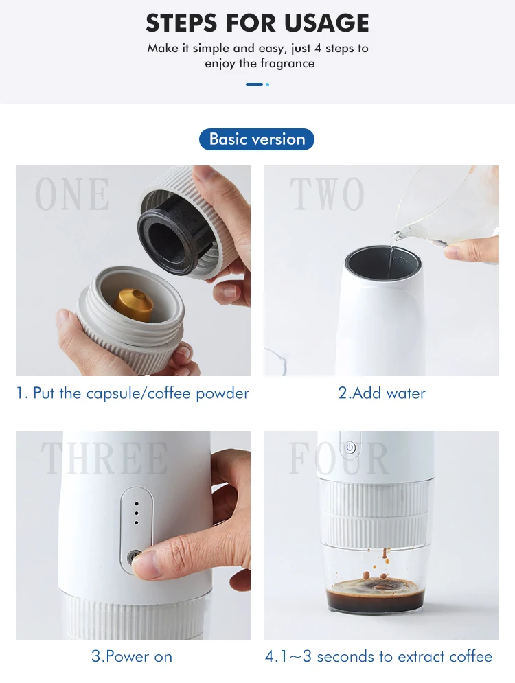 Portable USB Electric Coffee Maker Italian Rechargeable Coffee Capsules Nespresso Coffee Machine