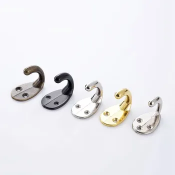 Bronze Single Hooks Coat Wall Mounted Single Hooks Hangers No Scratch Robe Hooks Equipped with 2 Pcs Screws for Bath Kitchen