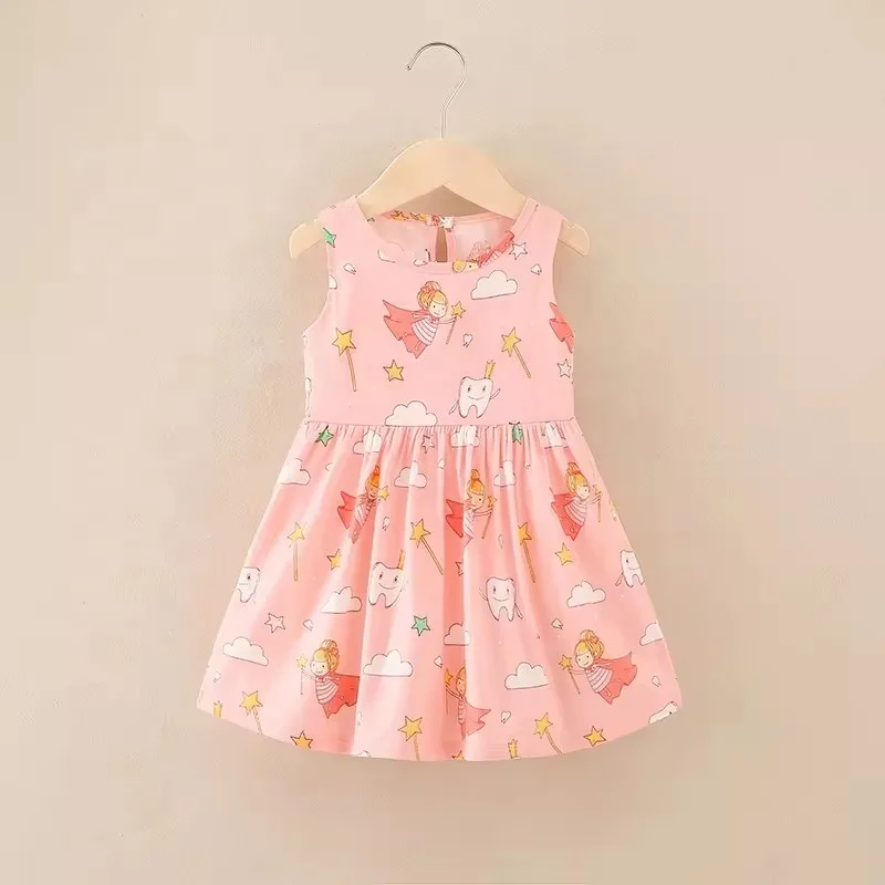 Girls Dress 2024 Cotton Comfortable Fabric Good Price Floral Dress Girls Summer Casual Clothes