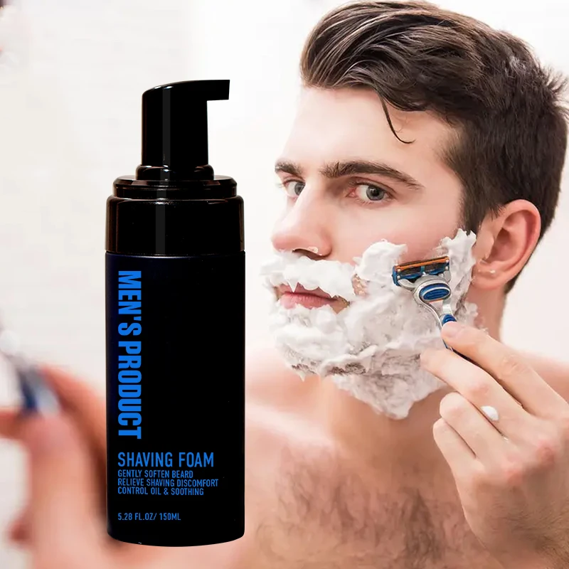 2024 Wholesale OEM Male Care Products 150 ML Rapid Foaming Cream Moisturizers Men Razors Mousse Gel Shaving Foam