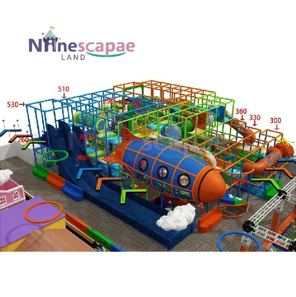 Design Customized New Style Children Entertainment Kids Indoor Playground With Trampolines For Sale