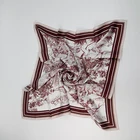 Pattern Scarf Scarf New Design Personality Pattern Wine-Colored Silk Printed Twill Scarf For Ladies