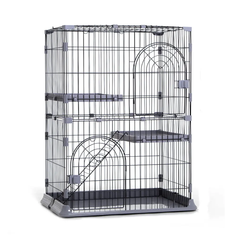 steel wire cat cage in grey colour