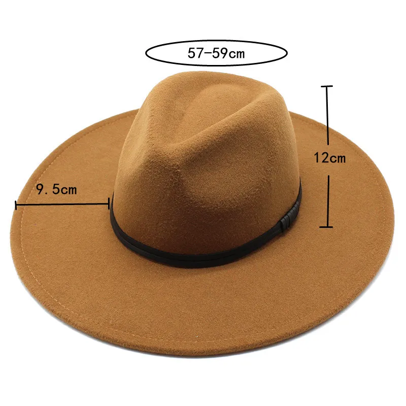 Women Wide Brim Fedora Hat 