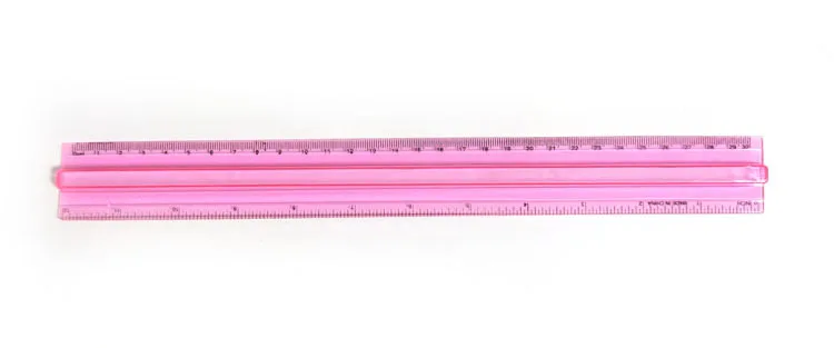Hot Sale 12inch Straight Ruler Plastic Clear Assorted Color Alphabet Stencil Trace Ruler Set