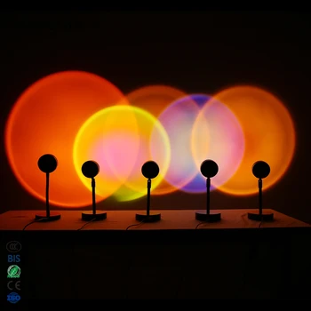 Rainbow Decorative Table Lamp Decorative Light Modern Sunset Projection Lamps Home Decor Sunset Lamp,Led Sunset Light For Home