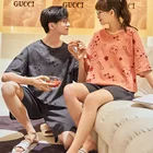 Sleepwear Summer Custom Short Sleeves Men Pajamas Fashionable Girls Pj Set Couple Sleepwear Pajamas Set