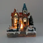 Christmas Ornaments Exclusive Gift House Shape LED Resin Christmas Ornaments