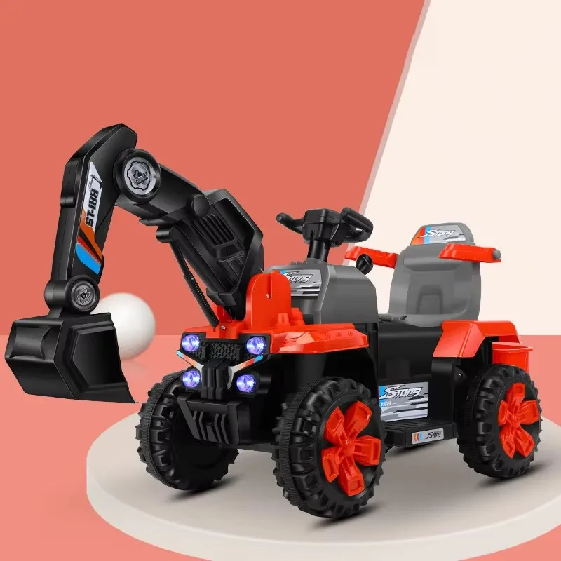 儿童挖掘机可坐超大遥控钩机可骑可滑可推充电宝宝挖坑