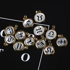 Mother Of Pearl Necklace Pendant Set 12 Constellations Plated Copper Mother Of Pearl Shell