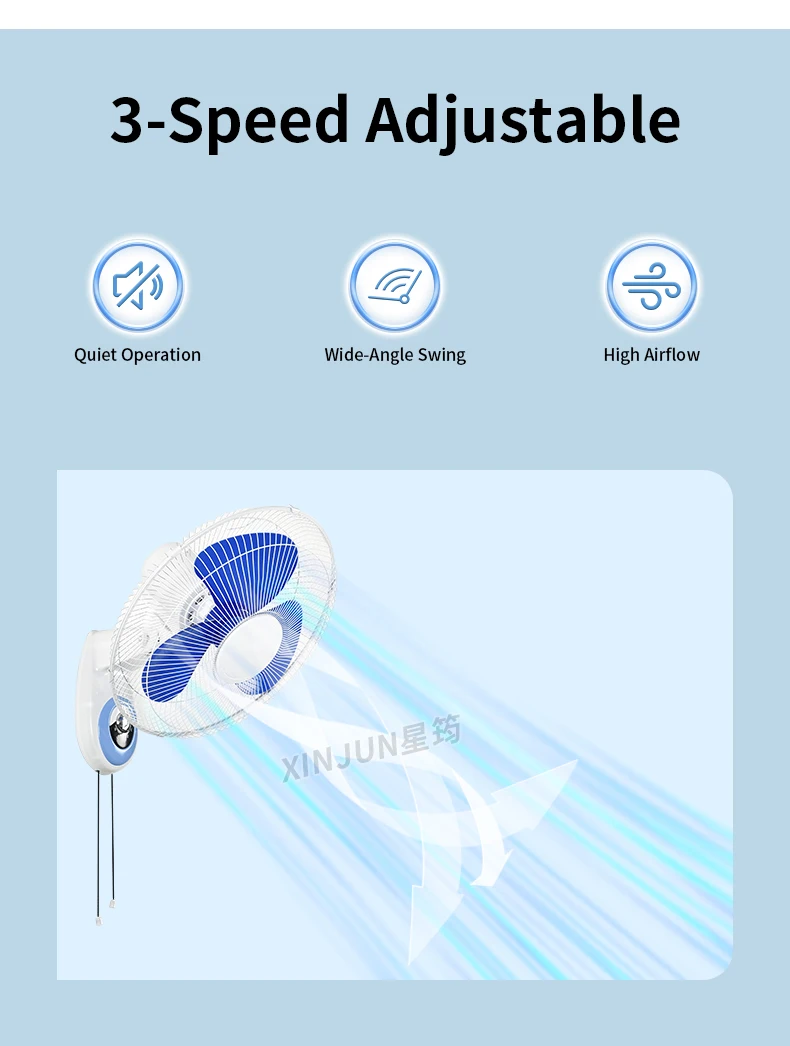 Electric Wall-mounted Fan, 16-inch, plastic - detail 8