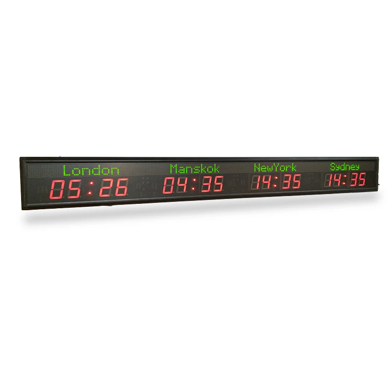 くします Large Led Digital World Time Zone Electronic Wall Clock Buy