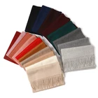 Fringe Scarf Women Wholesale Fringe Plain Soft Blanket Real Goat Cashmere Scarf Women
