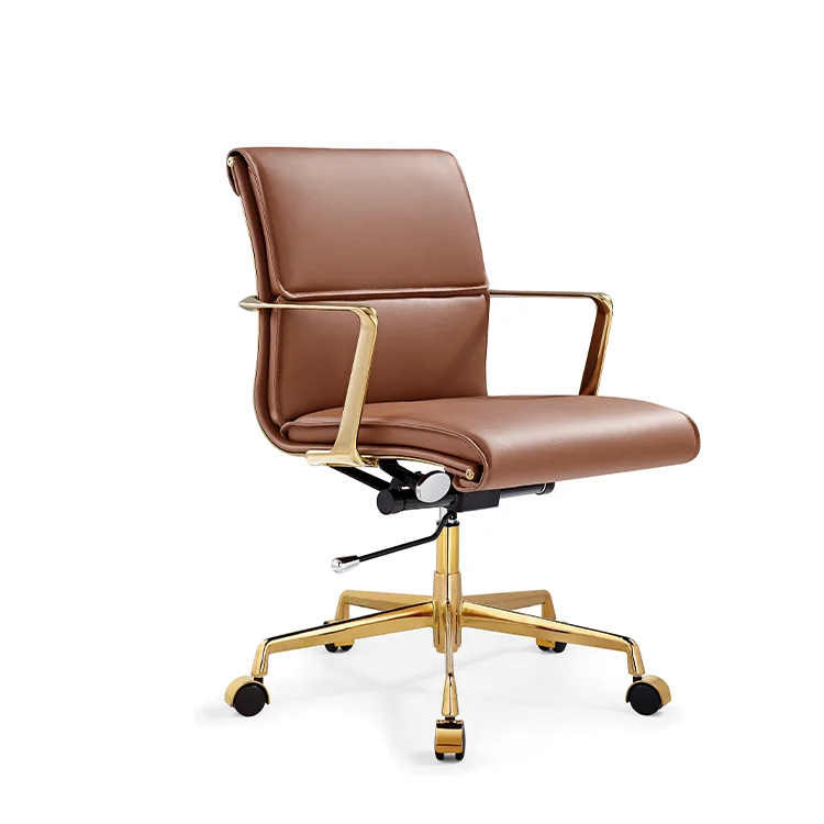 brown gold office chair