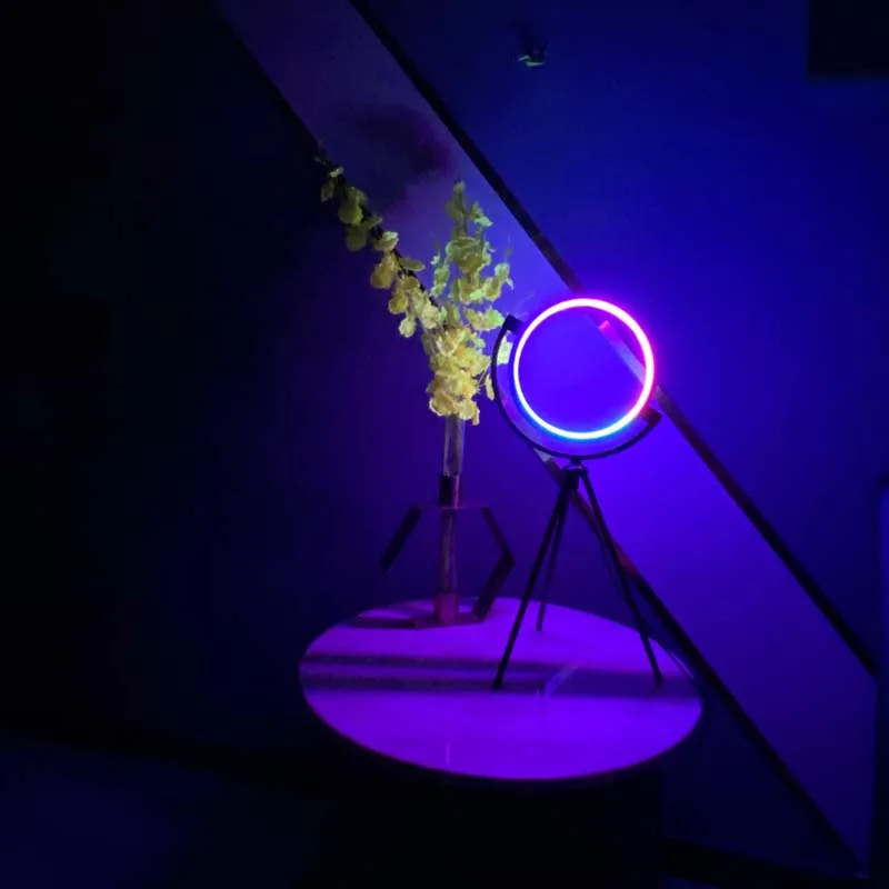 modern rgb change color usb tripod home decor bedside lamp nordic simple living room bedroom LED table lamp