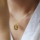 Gold Pendant SP 18K Gold Titanium Steel Rose Flower Pendant Charm Necklace Jewelry For Women