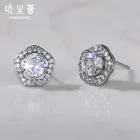 Stud Fashion Earrings Trend 2021 Korean Style Diamond Luxury Silver Jewelry Stud Earrings For Women