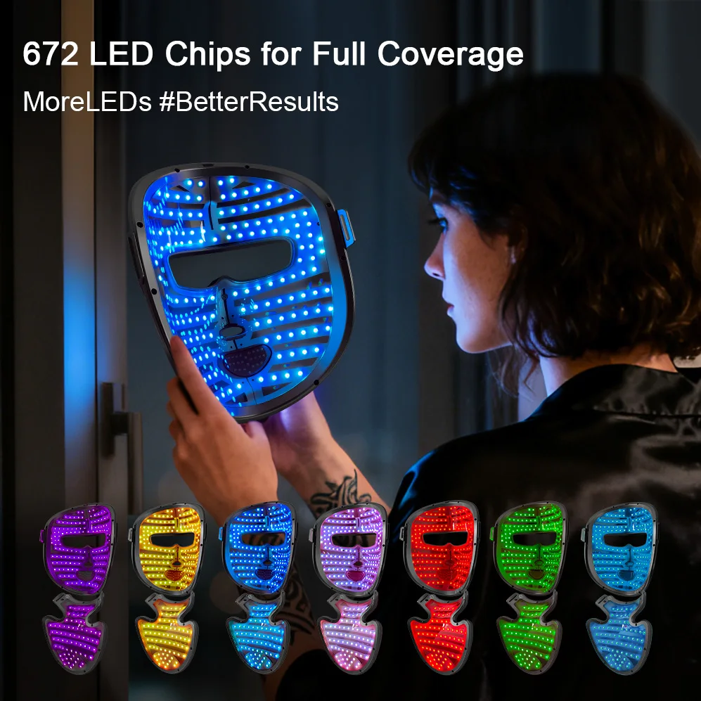 3D LED Beauty Mask 7-in-1 Photon Therapy CE Certified Face Mask with 7 Colors for Skin Rejuvenation