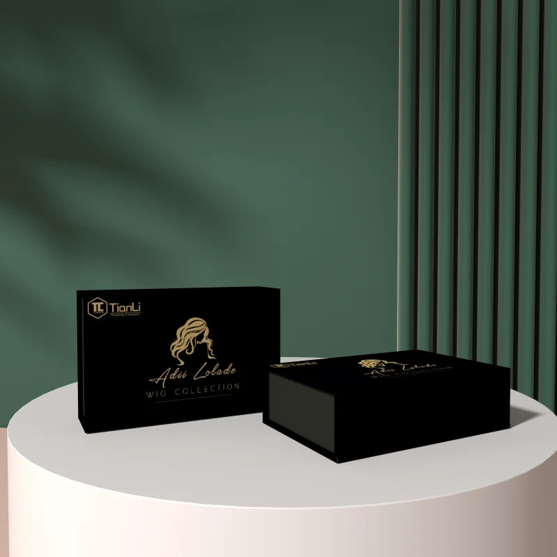 product digital printing folded magnetic paper box best selling luxury wig hair packaging box custom fashion hair accessories paper box-3
