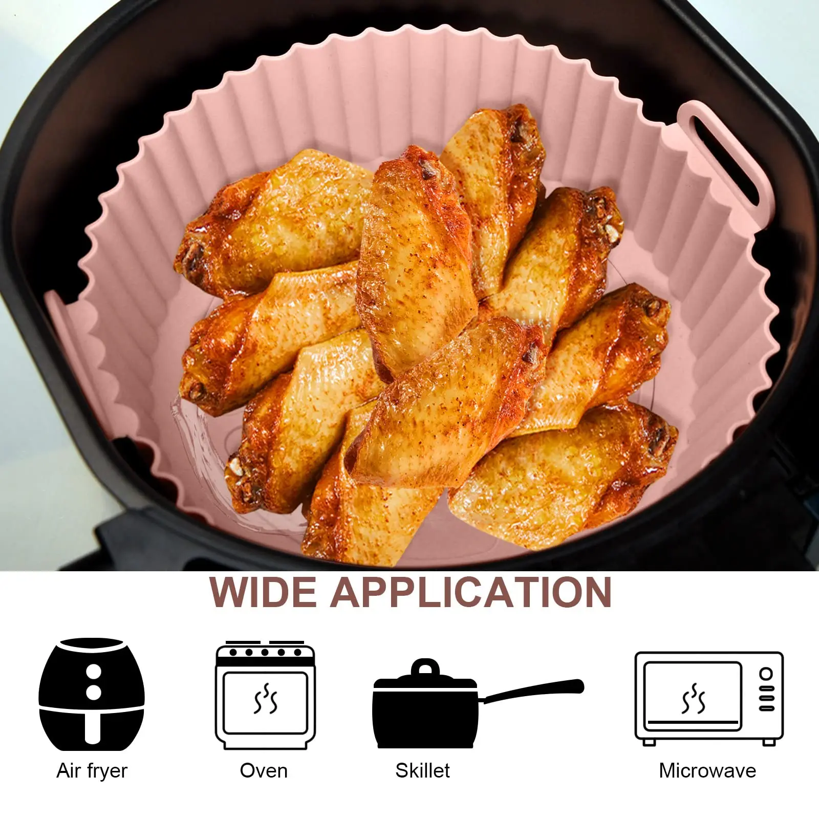 Silicon air fryer liners pot pan basket air fryer silicone liners food grade silicone air fryer liners easy cleaning