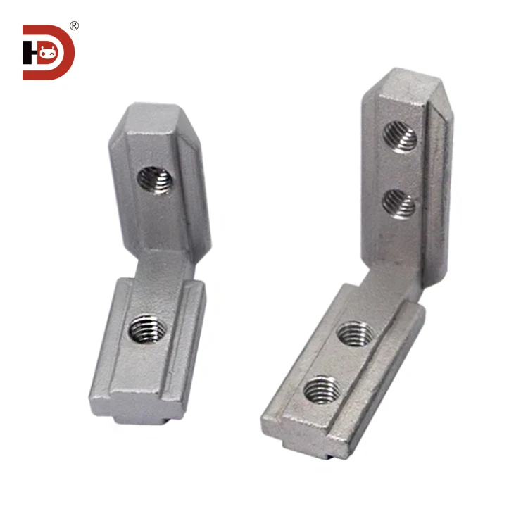 Stainless Steel Aluminum Profile Accessories with 20/30/40/45 Corner Slots and Built-in L-shaped Internal Connection Fasteners details