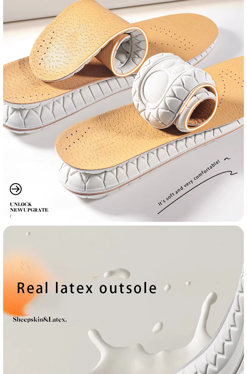Summer New Product Top Layer Sheepskin Latex Insole Genuine Leather Sweat Absorbent Shock Absorbent Non Tiring Non Smelly Feet Summer New Product Top Layer Sheepskin Latex Insole Genuine Leather Sweat Absorbent Shock Absorbent Non Tiring Non Smelly Feet