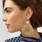 Wooden Earrings Trade Assurance New Arrival Vintage Handmade Round Wholesale Wooden Earrings