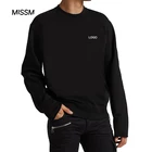 Long MISSM Custom Made Print Embossed Logo Crewneck Long Sleeve Oversize Unisex Cotton Hoodie Pullover Sweatshirt