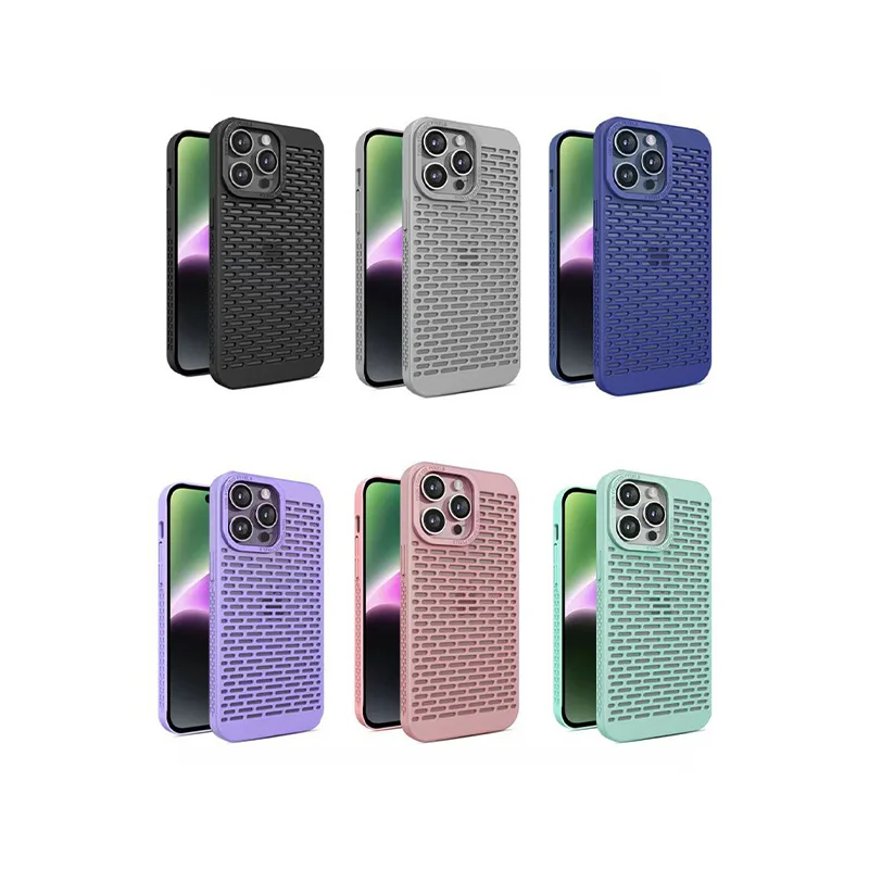 Shockproof Honeycomb Metal Heat Dissipation Phone Case For iPhone 15 14 13 12 11 Pro Max Anti Drop Mobile Cover