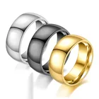 Titanium Ring Fashion Titanium Steel Ring Male 8mm Smooth Stainless Steel Plain Surface Couple Ring Jewelry