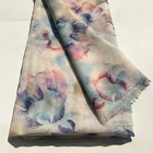 100% Designer Scarf Print Low MOQ Customized Flower Digital Print 100% Cotton And Linen Fabric Women Scarf