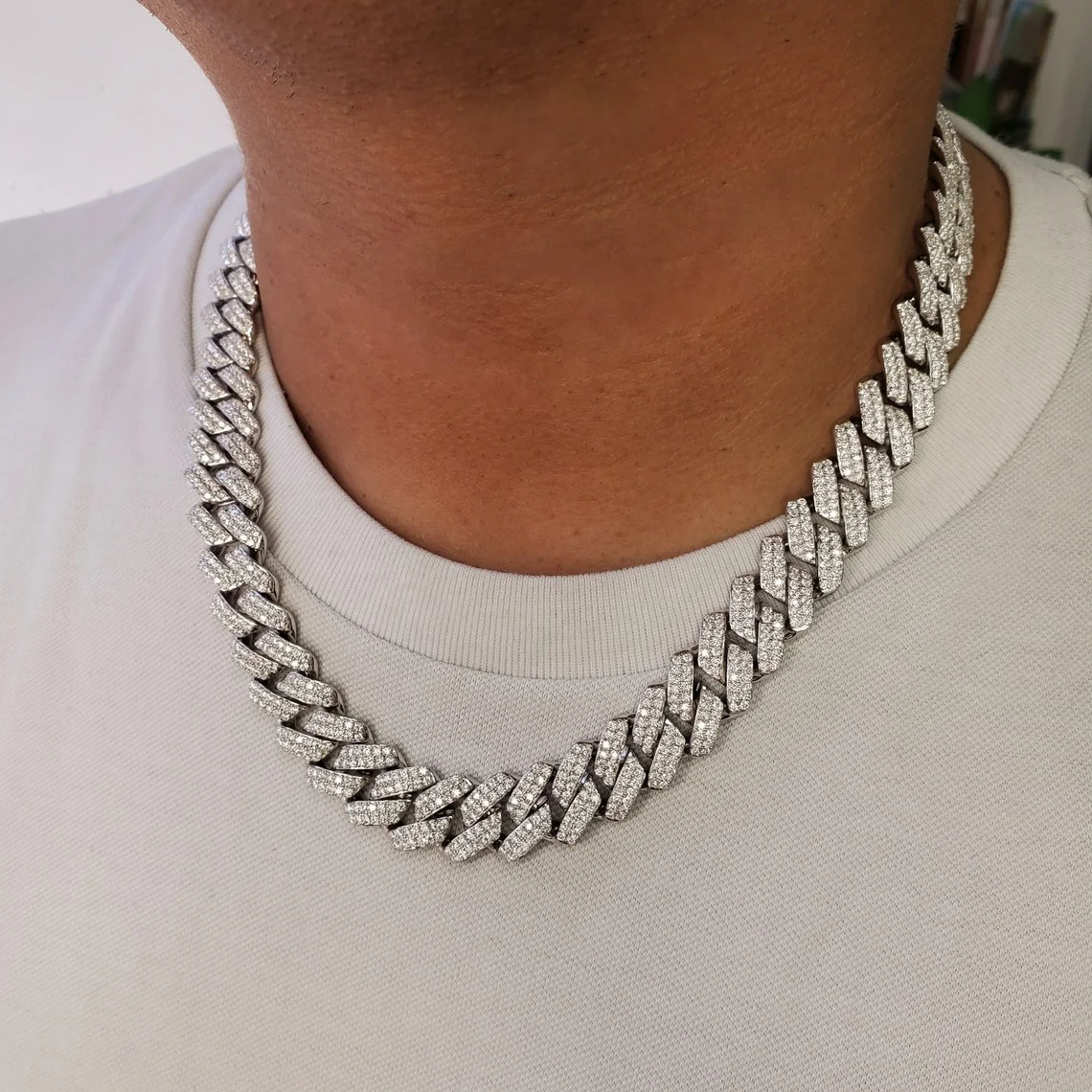 925 Sterling Silver Cuban Necklace 12mm 