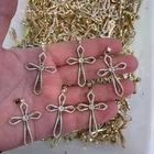 Jewelry Pendant Necklace Electroplating 18k Cross Pendant Necklaces Diamond Cross Pendant Jewelry
