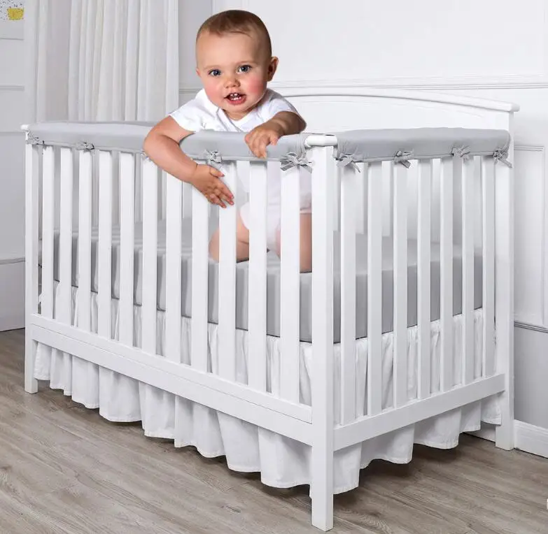 3PCS Anti-Collision Wrap Bed Rails Soft Edge Protector Suit Guard Textile Baby Crib Rail Covers For Teething Fit for Most be