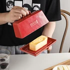 Dish With Dishes With Design Hot Sales Butter Dish Ceramic Butter Container With Lid Retangle Butter Dish