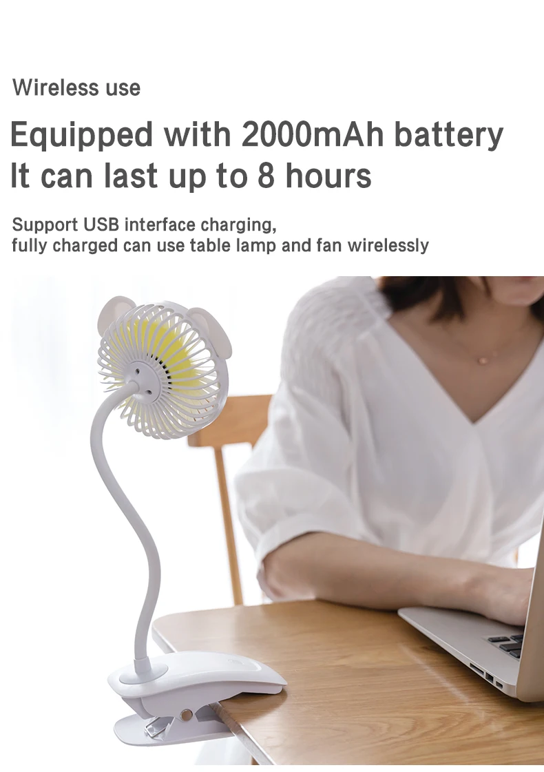 Rechargeable Mini Desk Fan, USB, DC5V-1A, Battery - detail 26