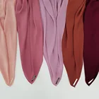 Scarf Wholesale Premium Chiffon Eyelash Hijab High Quality Solid Color Chiffon Muslim Scarf Custom Made