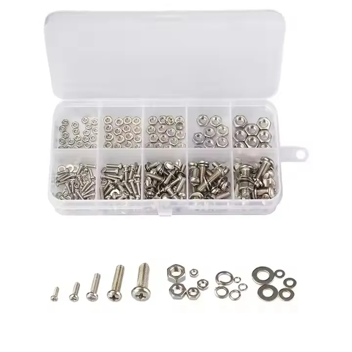 320Pcs Stainless Steel Screws and Bolts Assortment Kit M2 M2.5 M3 M4 M5 Metic Nut and Bolt Washers Assortment details