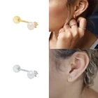 Pearl Stud Earrings Mini Pearl 925 Silver Jewelry Gold Plated Ball Stud Earrings Women Jewelries