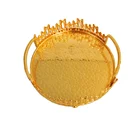 Service Tray Christmas Hot Sale Service Decoration Traywedding Party Special Gold-plated Metal Tray