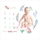 Month Baby Newborn Nursery Month Picture Blanket Plants Frame Baby Photo Growth Blanket