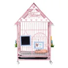 Parrot Stainless Steel Metal Iron Pet Bird Parrot Cage Luxury Dog Kennel Pet Cage With 4 Wheels