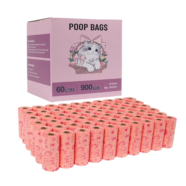 factory customization pick up rolling plastic poo bags compostable pet dog poop bags dog waste poop bags biodegradable custom