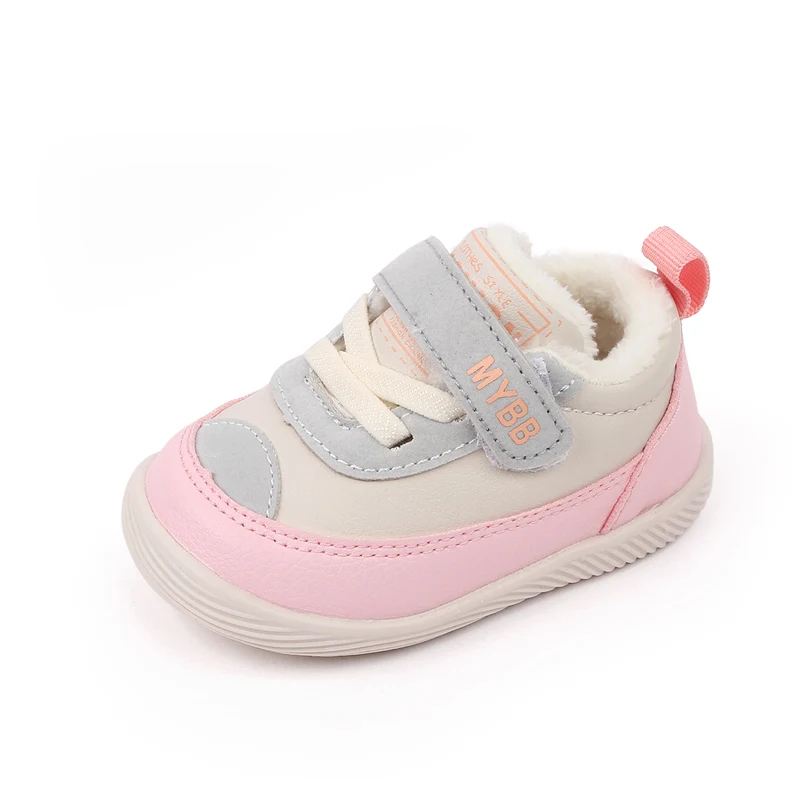 Autumn and Winter Baby Walking Shoes 1-3 Years Old Plus Fleece Warm Non-slip Children's Shoes supplier