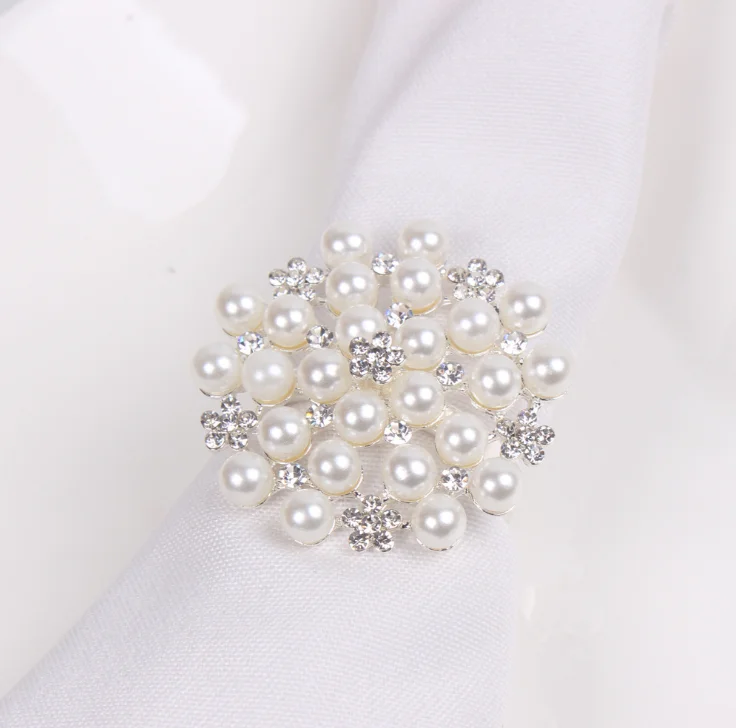 wholesale wedding pearl napkin rings table napkin rings for party table decorations